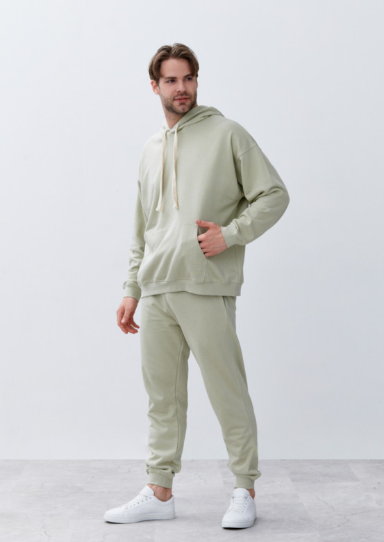 Latte colour men three-thread hoodie
